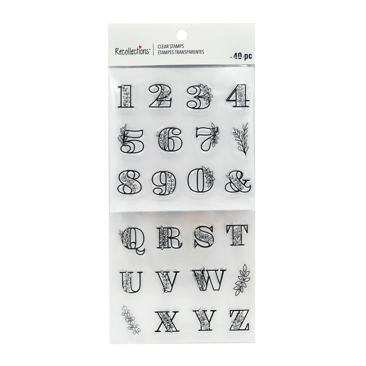 6 Pack: Foliage Alphabet & Numbers Clear Stamps by Recollections™